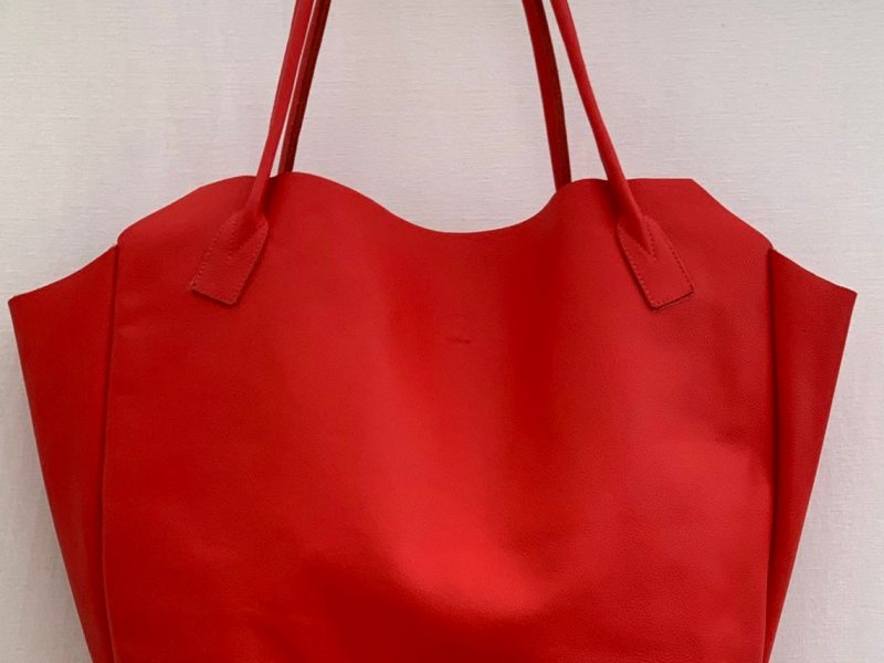 Leather Shopper bag red /red shopper bag/red leather bag/handmade red bag/ shopper bag / red bag madeinlondo /madeinlondonshopperbag