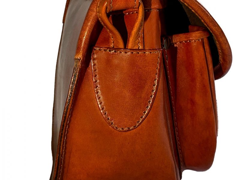 Tolfa Two Pokets/shoulder bag/handmade shoulder bag/madeinitaly/borsa cuoio/borsa cuoio due tasche/vintage colour/hand dye/