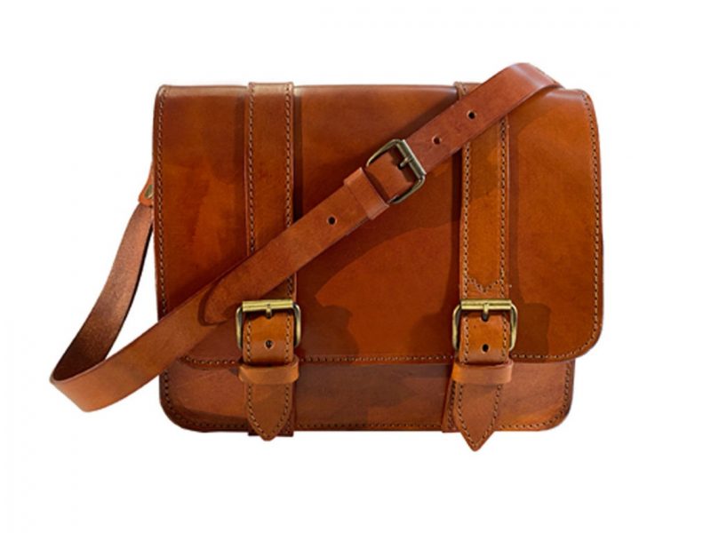 leather shoulder bag brown hand made/borsa cuoio fatto a mano /made in london/hand made bag with strap