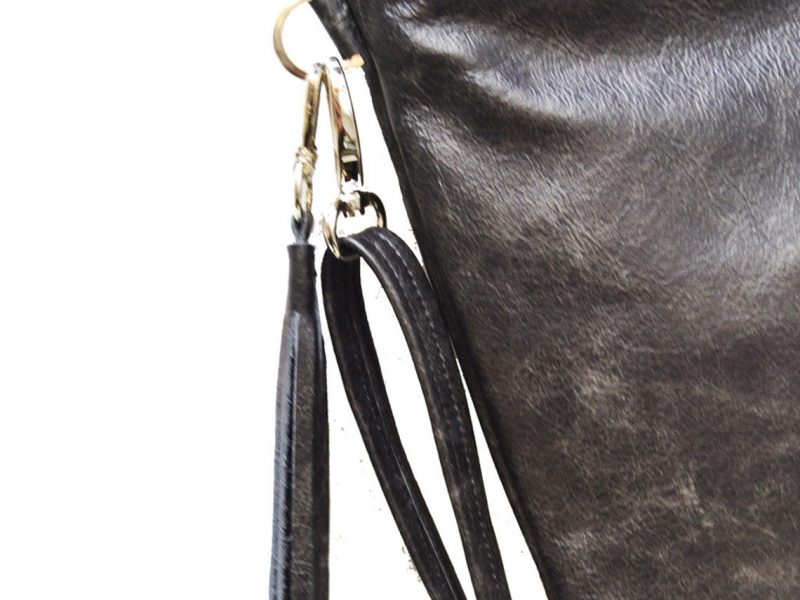 Leather Shoulder Bag/Distressed Black Shoulder Bag/Black Shoulder Bag Hand Made/Hand Made In London/Sholder Bag With Strap/La Rue Bag
