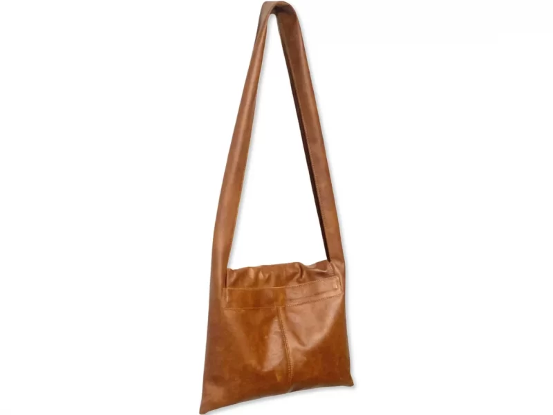 Brown leather shoulder bag