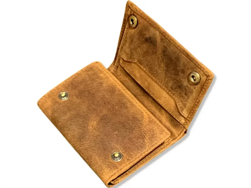 Brown wallet with a chain for coins and cards