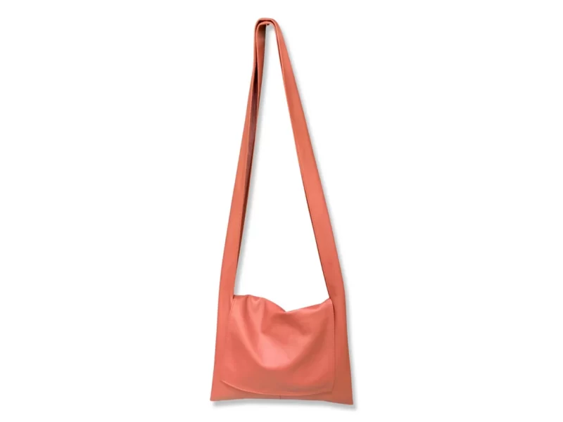 Burn orange leather shoulder bag