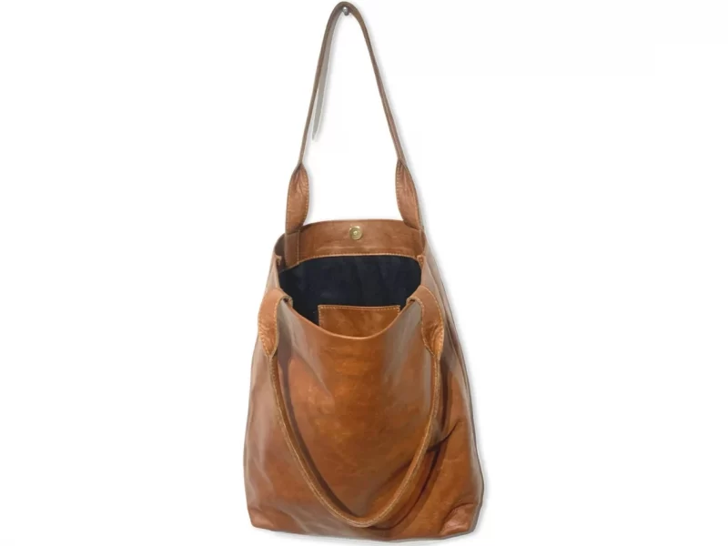 Distressed Tote Brown Leather Bag
