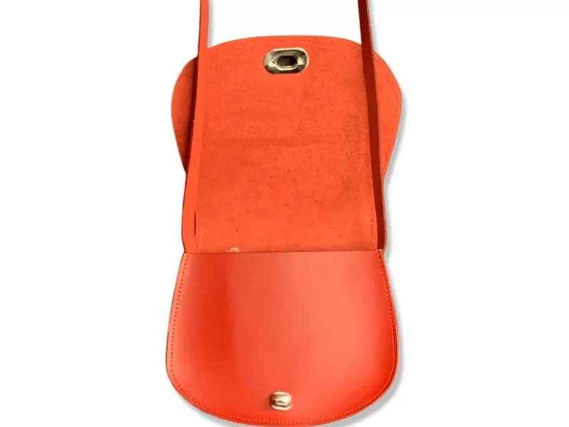 Handmade red leather shoulder bag