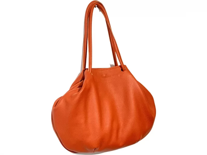 Orange Tote Leather Bag