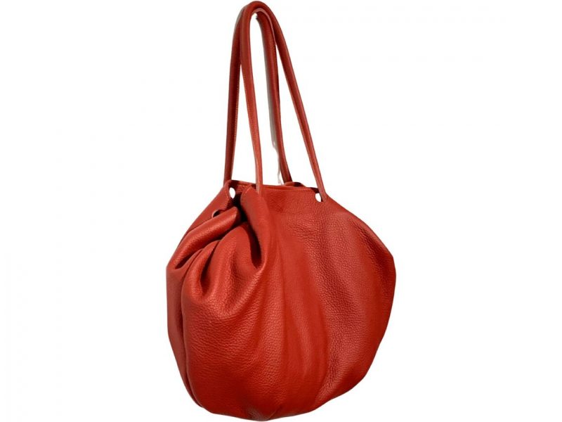 Red Tote Leather Bag