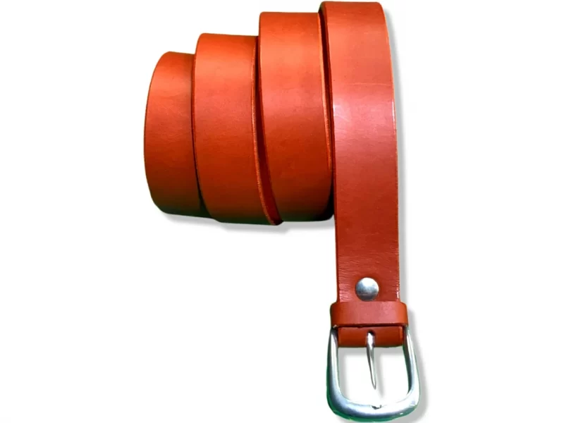 Unisex red leather belt