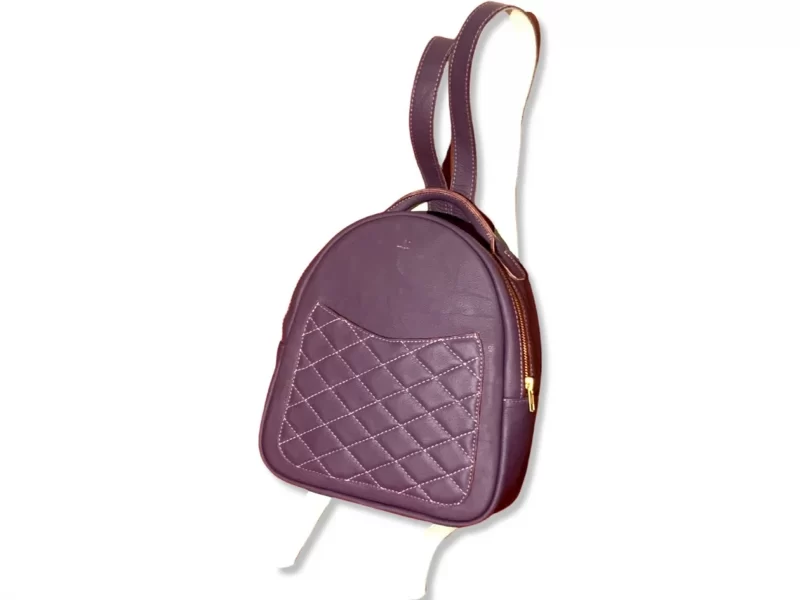 Unisex purple medium leather backpack
