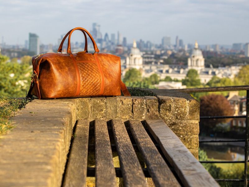 Brown leather travel bag – handmade