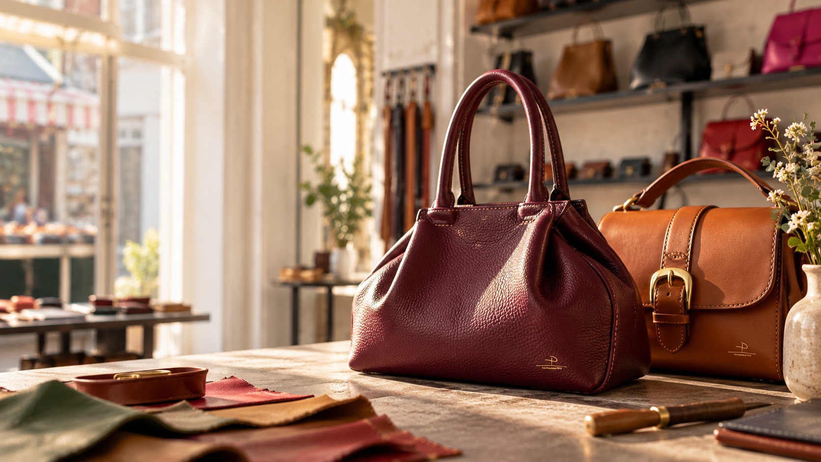 Leather bag selection from Petrescu Factory